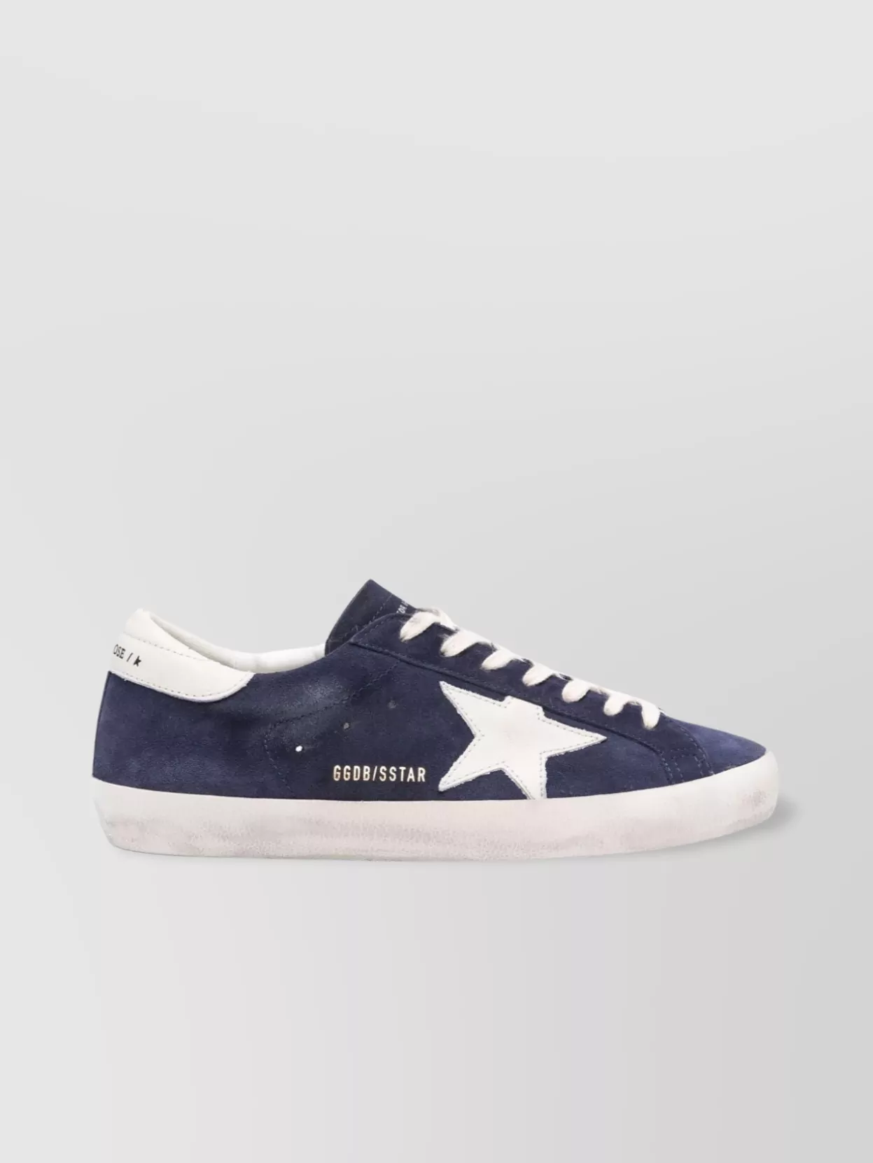 Shop Golden Goose Distressed Star Suede Sneakers In Blue