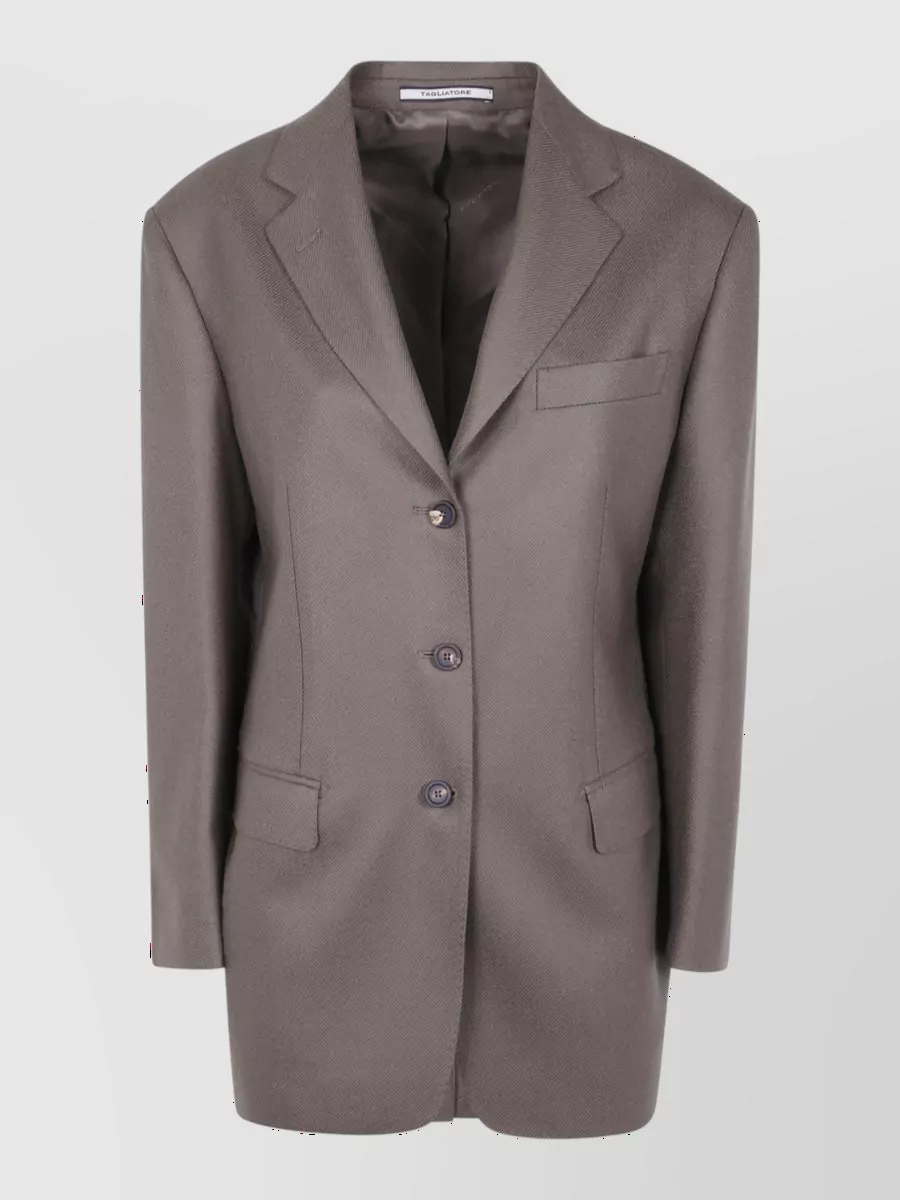 Tagliatore virgin wool single-breasted suit jacket