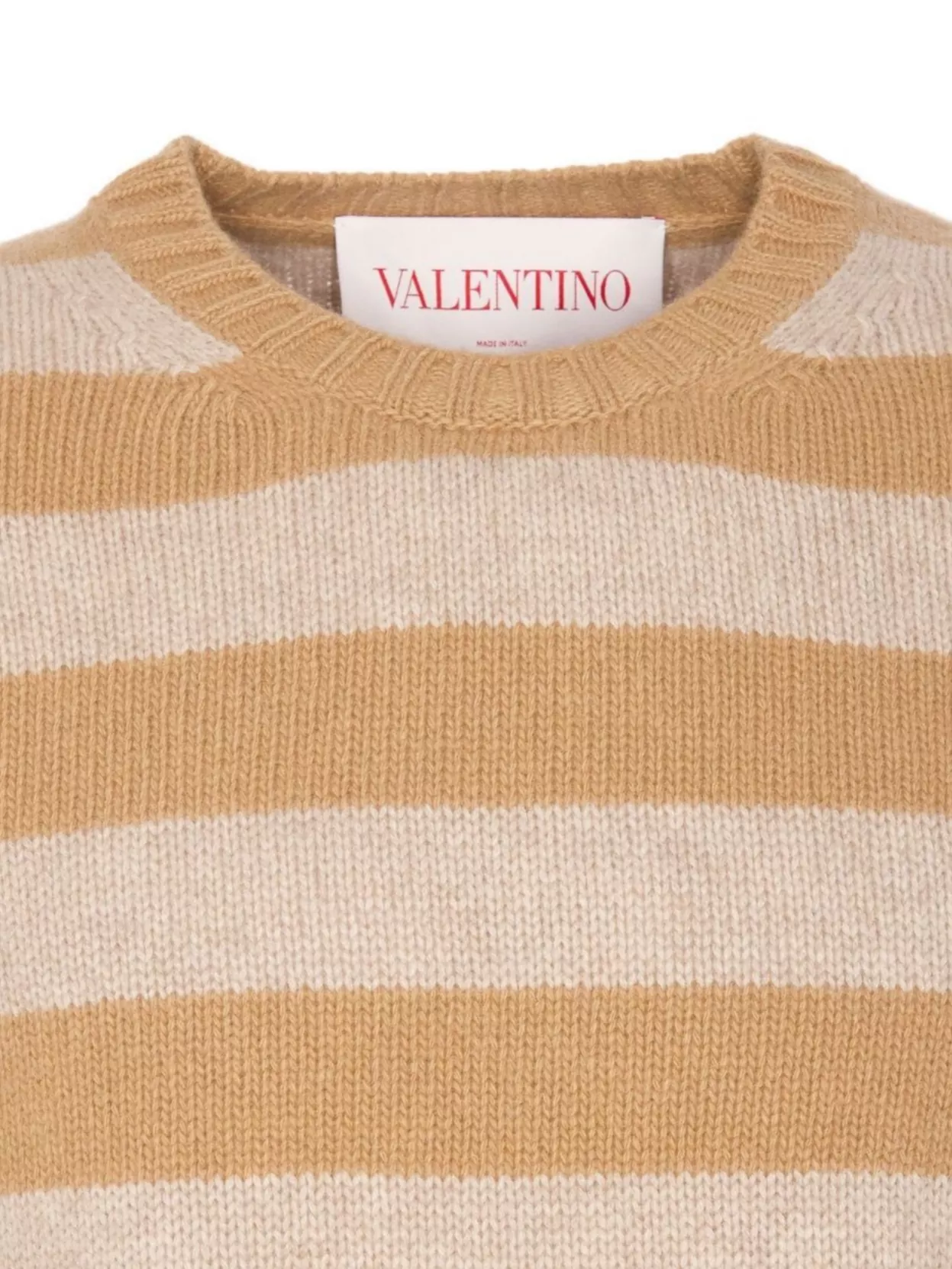 Valentino Crewneck Striped Sweater Elbow Patches
