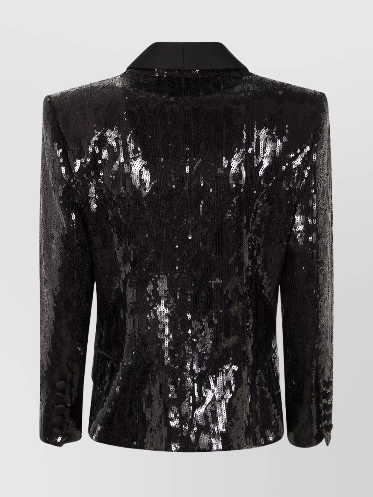 Balmain Glitter V-neck Tailored Jacket In Black