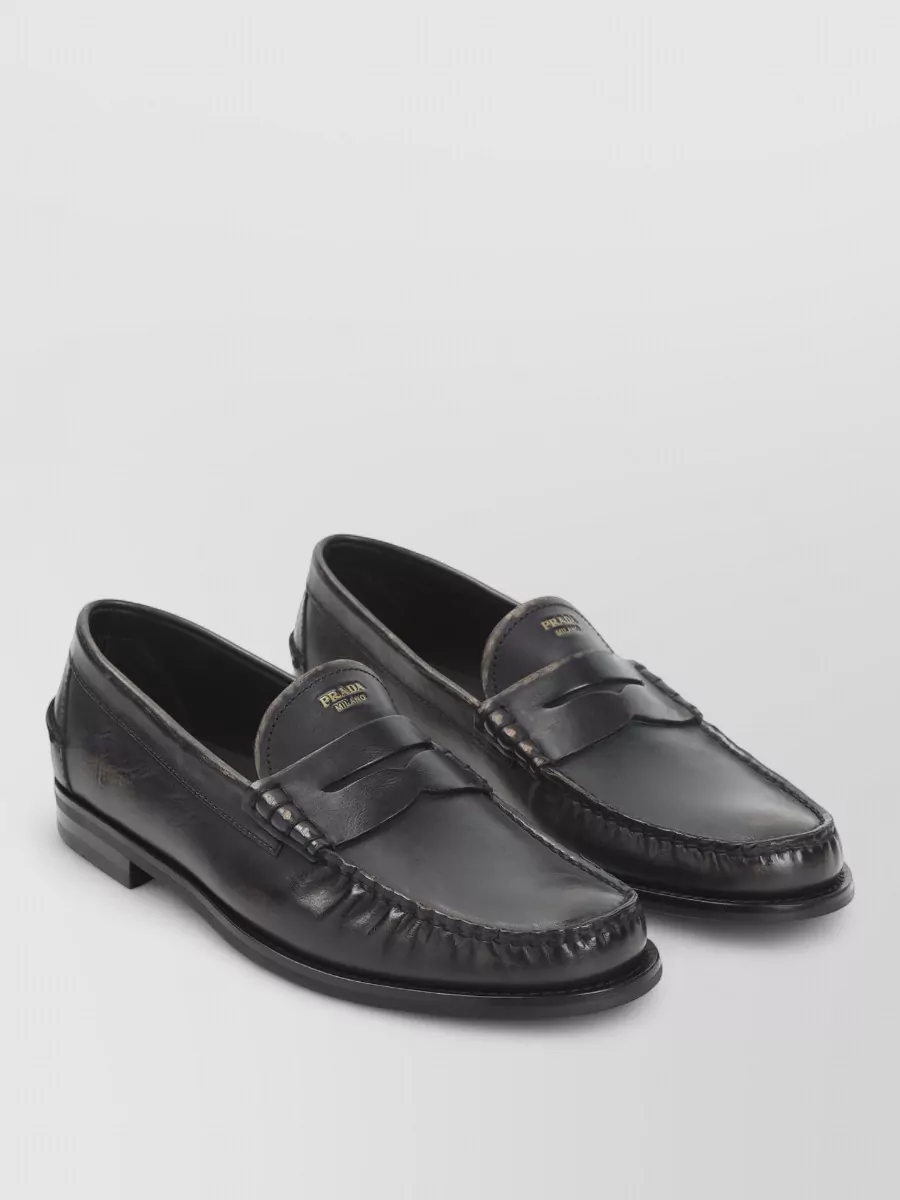 Prada leather loafers