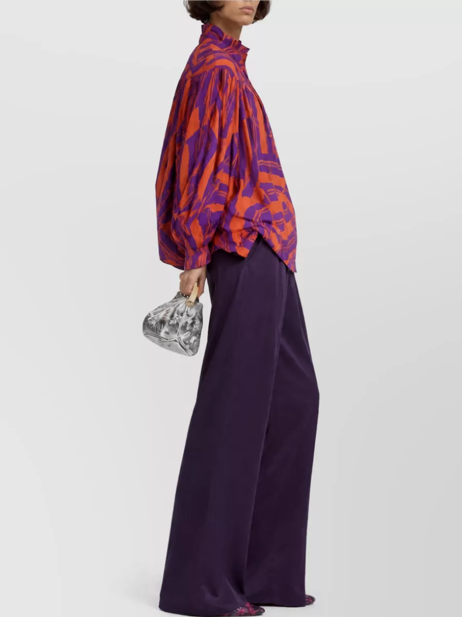 Dries Van Noten Catya Blouse High Neck Drawstring Detail