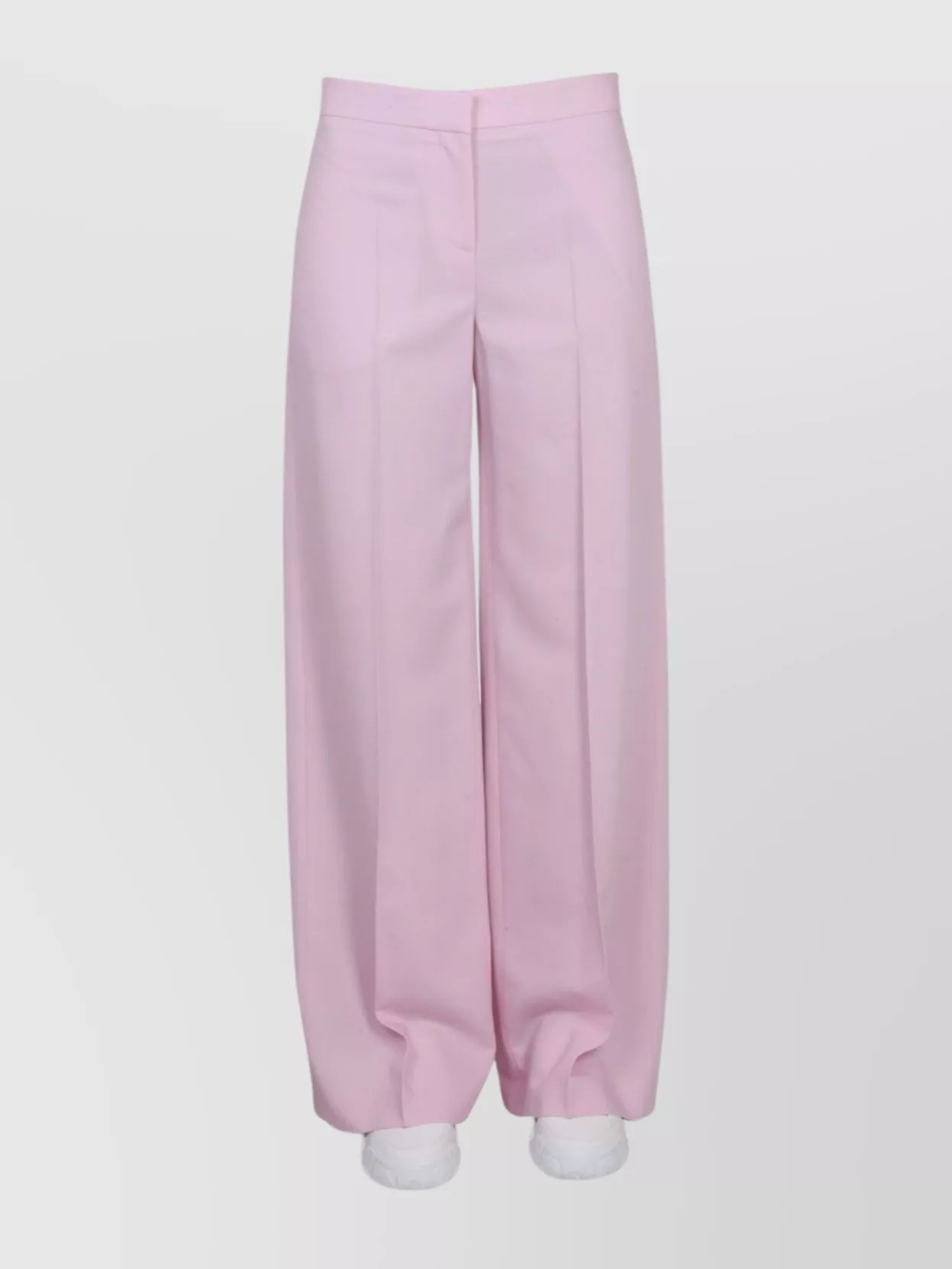Alexander Mcqueen High Waist Wide Leg Trousers With Button Detail