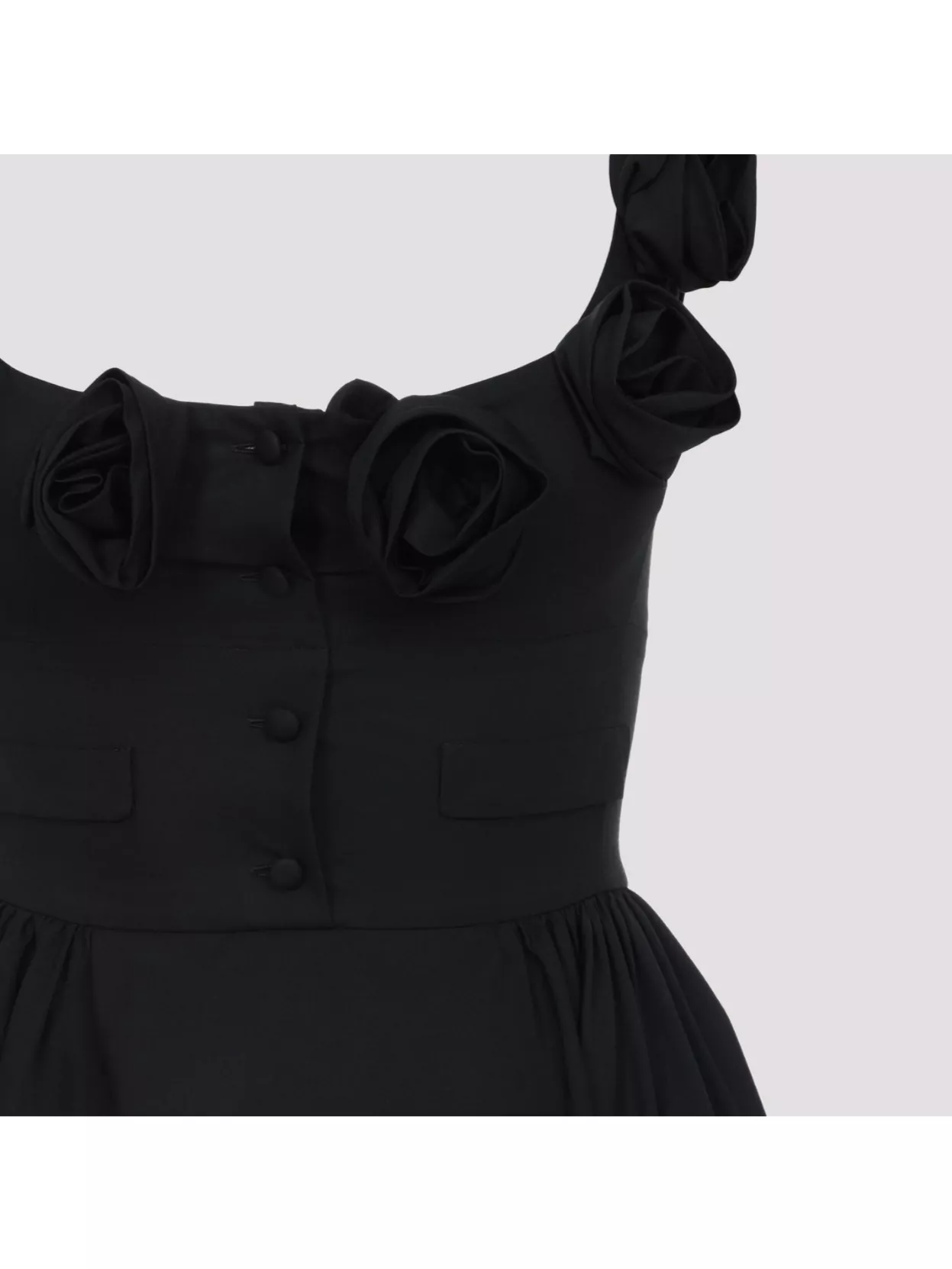 Giambattista Valli Cotton Long Dress Button Detailing