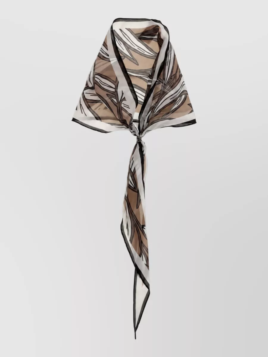 Brunello Cucinelli silk tropical print bandeau scarf