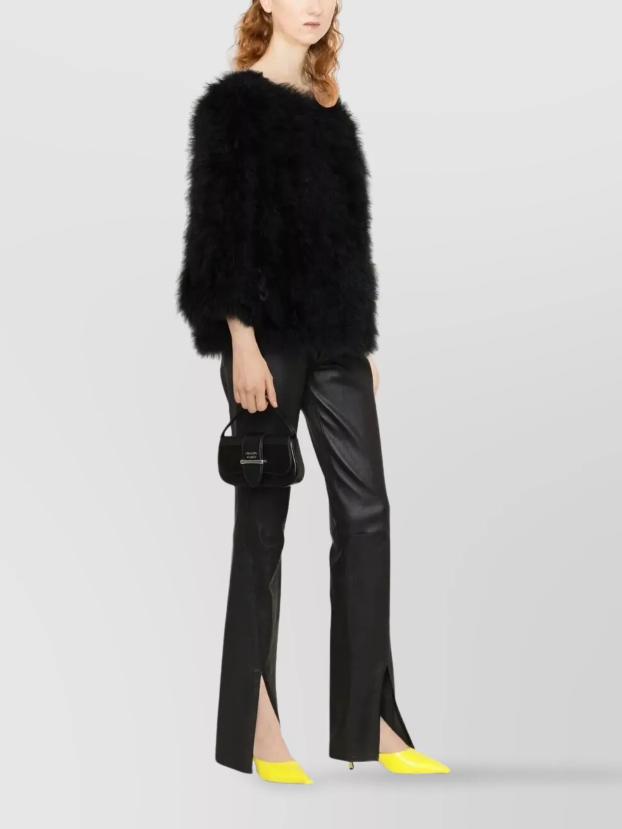 Yves Salomon Short Jacket Feather 3/4 Sleeves