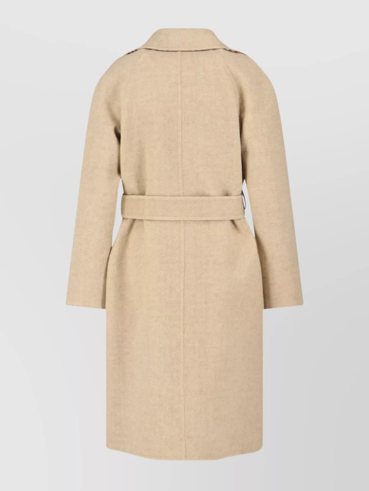 Burberry Waist Belted Check Pattern Long Jacket