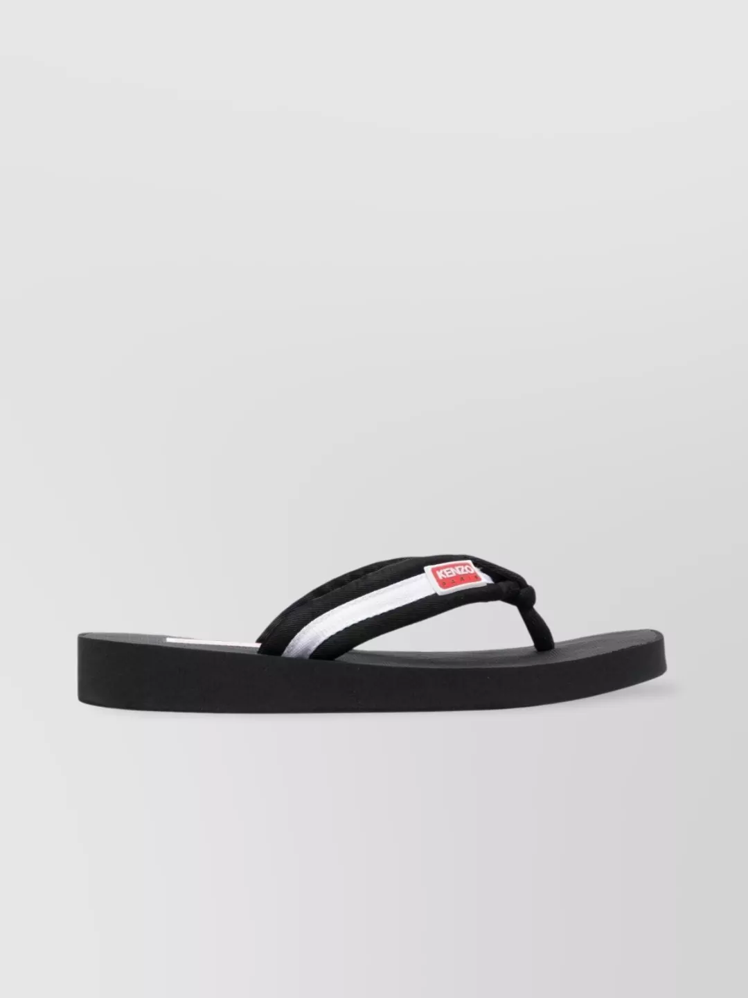 Shop Kenzo Striped Rubber Sole Sandals In Black