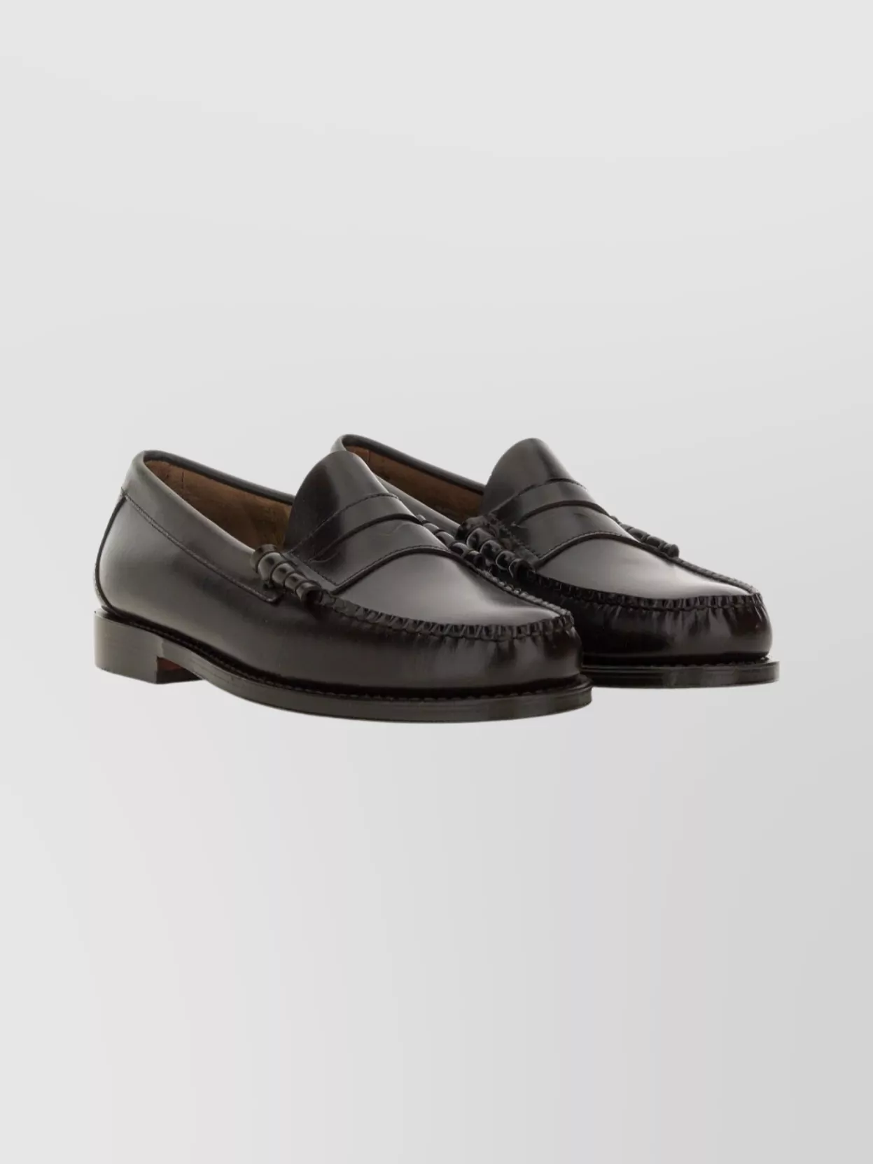 G.h. Bass Round Toe Penny Loafers With Stitched Detail