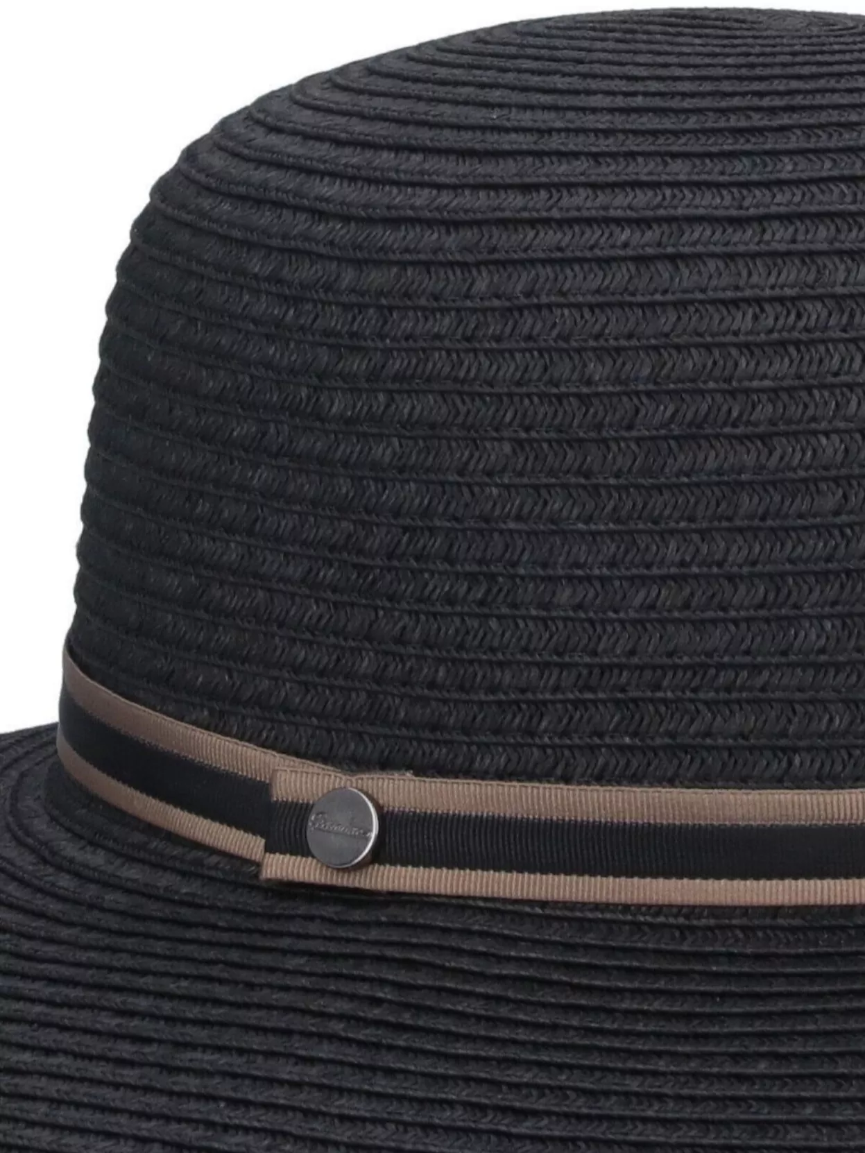 Borsalino Ribbon Detail Wide Brim Hat