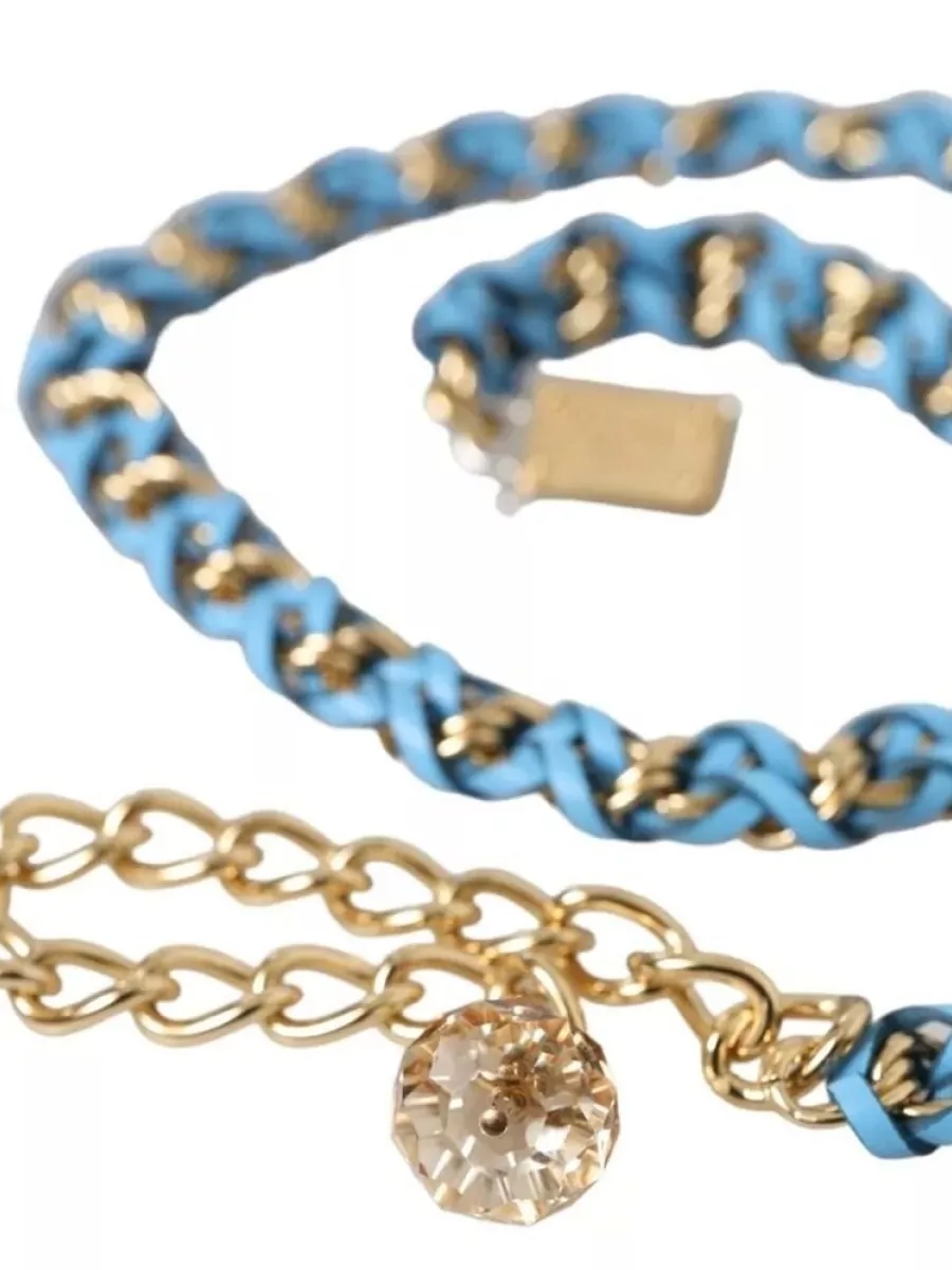 Dolce&Gabbana Leather Braided Chain Waist Belt