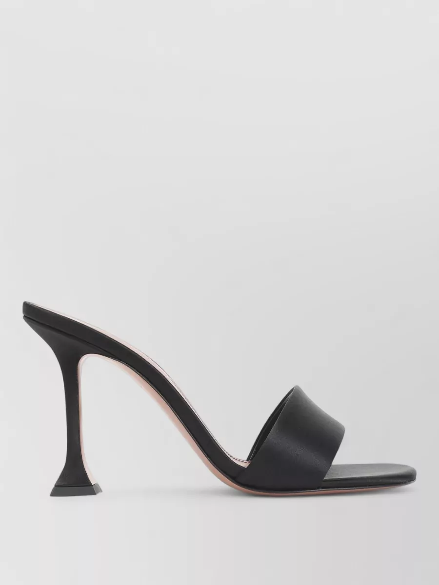 Amina Muaddi Silk Satin Open Square-Toe Mules