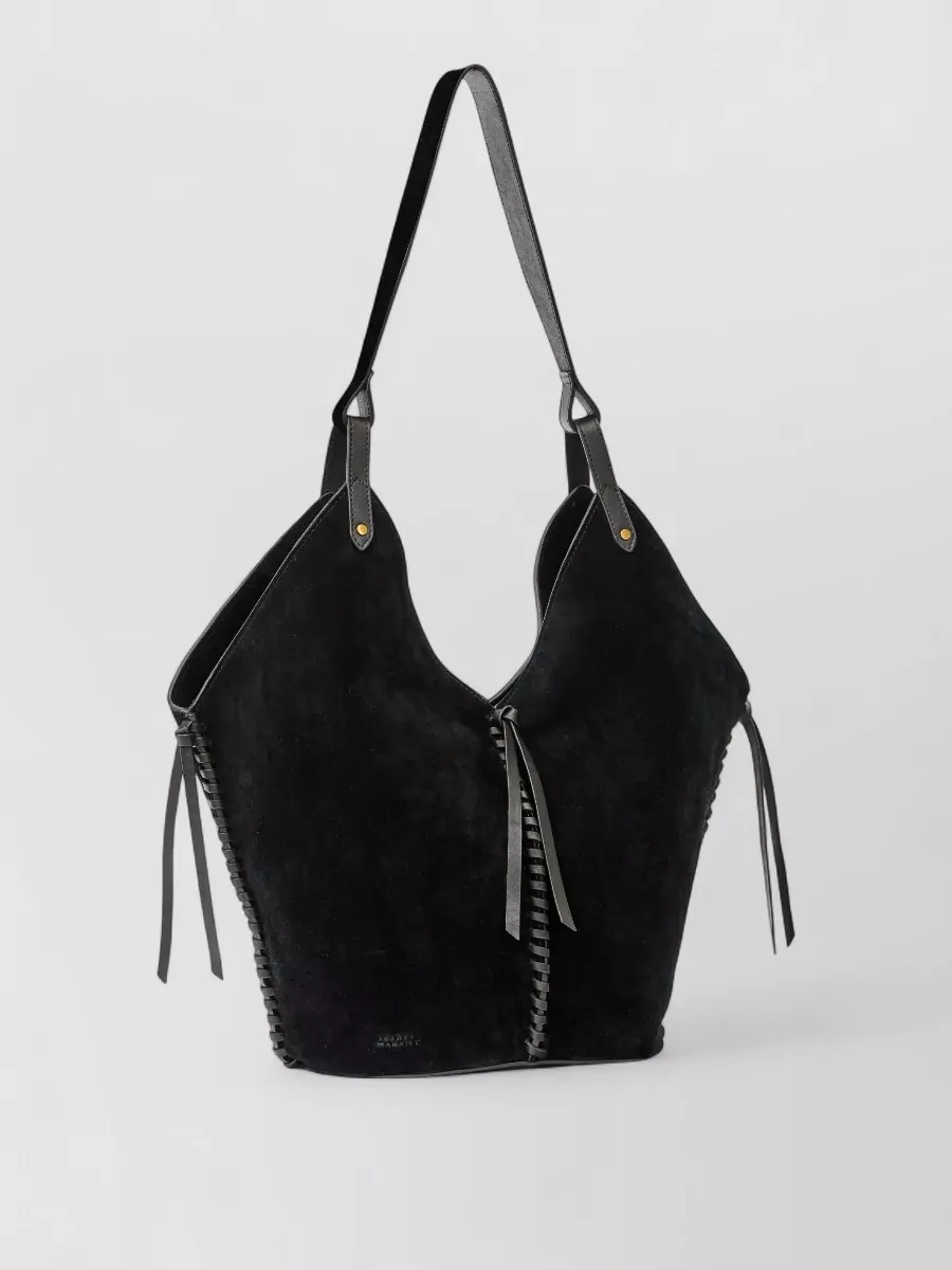 Isabel Marant Tampa Suede Shoulder Bag Braided Tassels