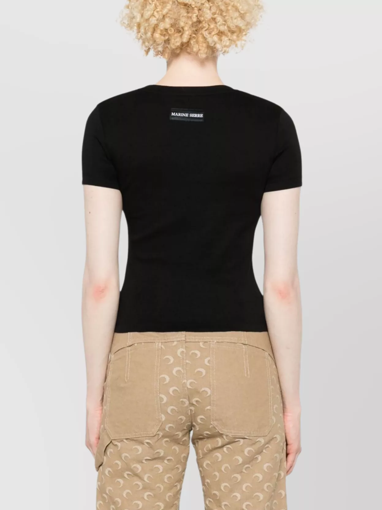 Marine Serre Organic Cotton Logo T-Shirt With Fitted Silhouette