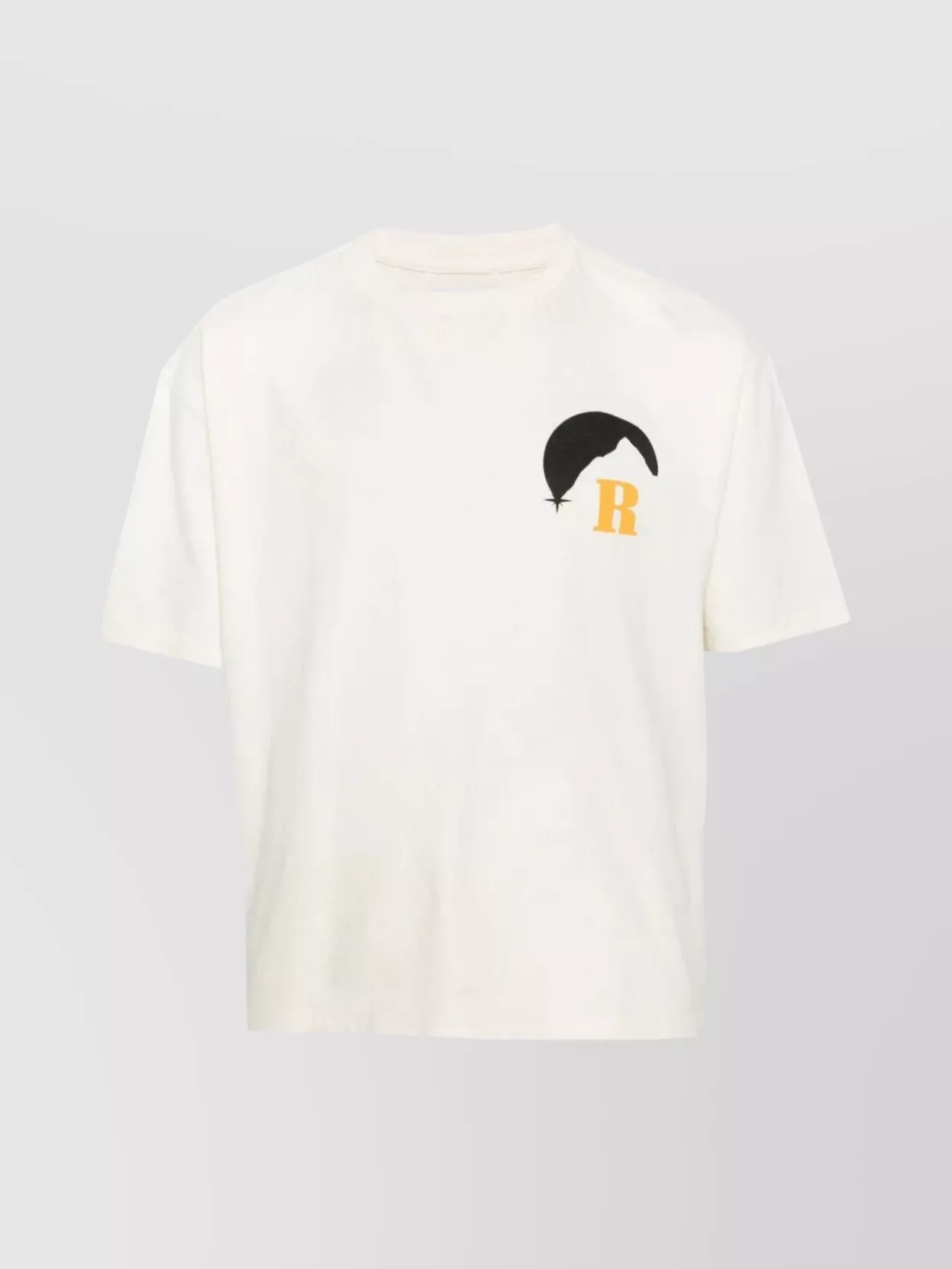 Shop Rhude Crew-neck Lunar Graphic T-shirt In White