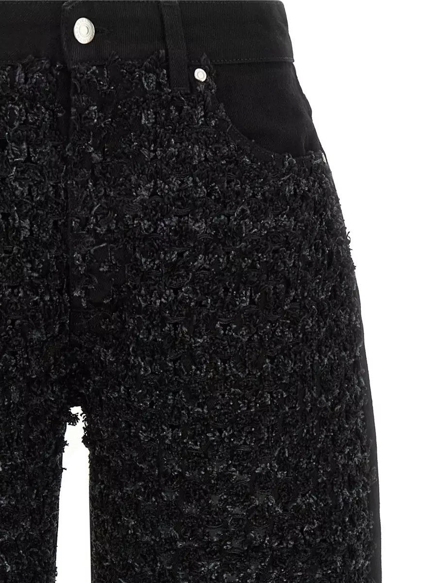 Stella Mccartney Denim Mid-Rise Wide-Leg Straight-Leg Trousers