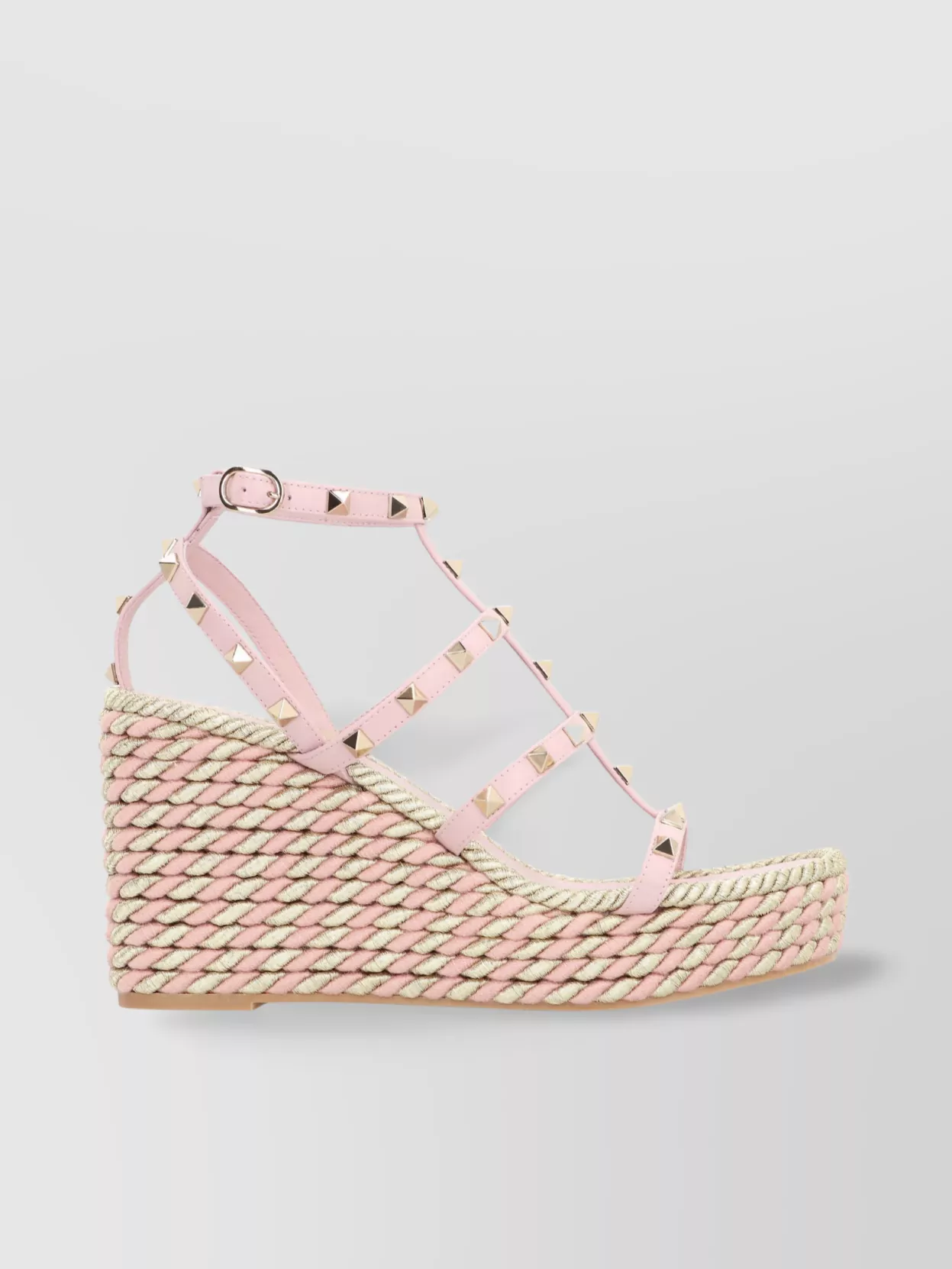 Valentino Studded Espadrille Platform Sandals In Multi