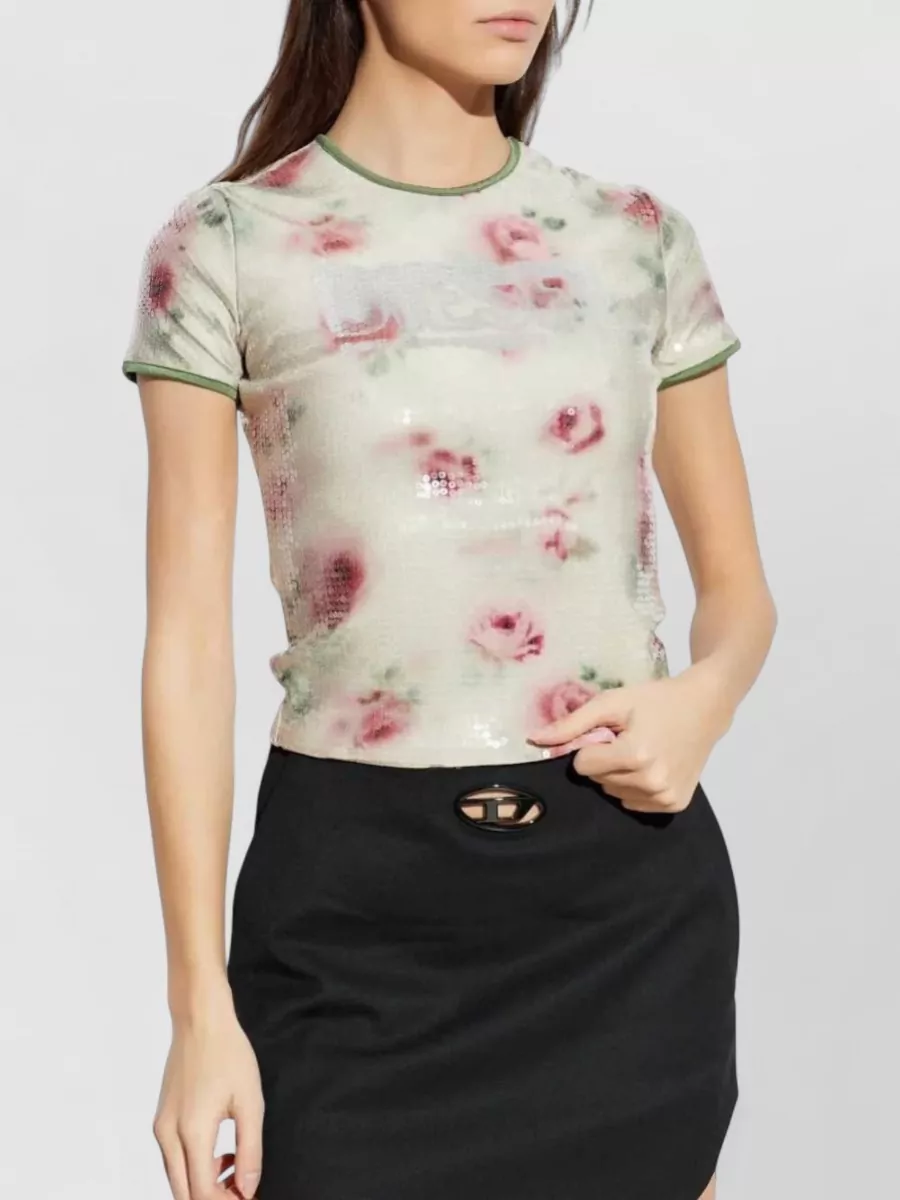 Diesel Floral Sequin Short-Sleeve T-Shirt
