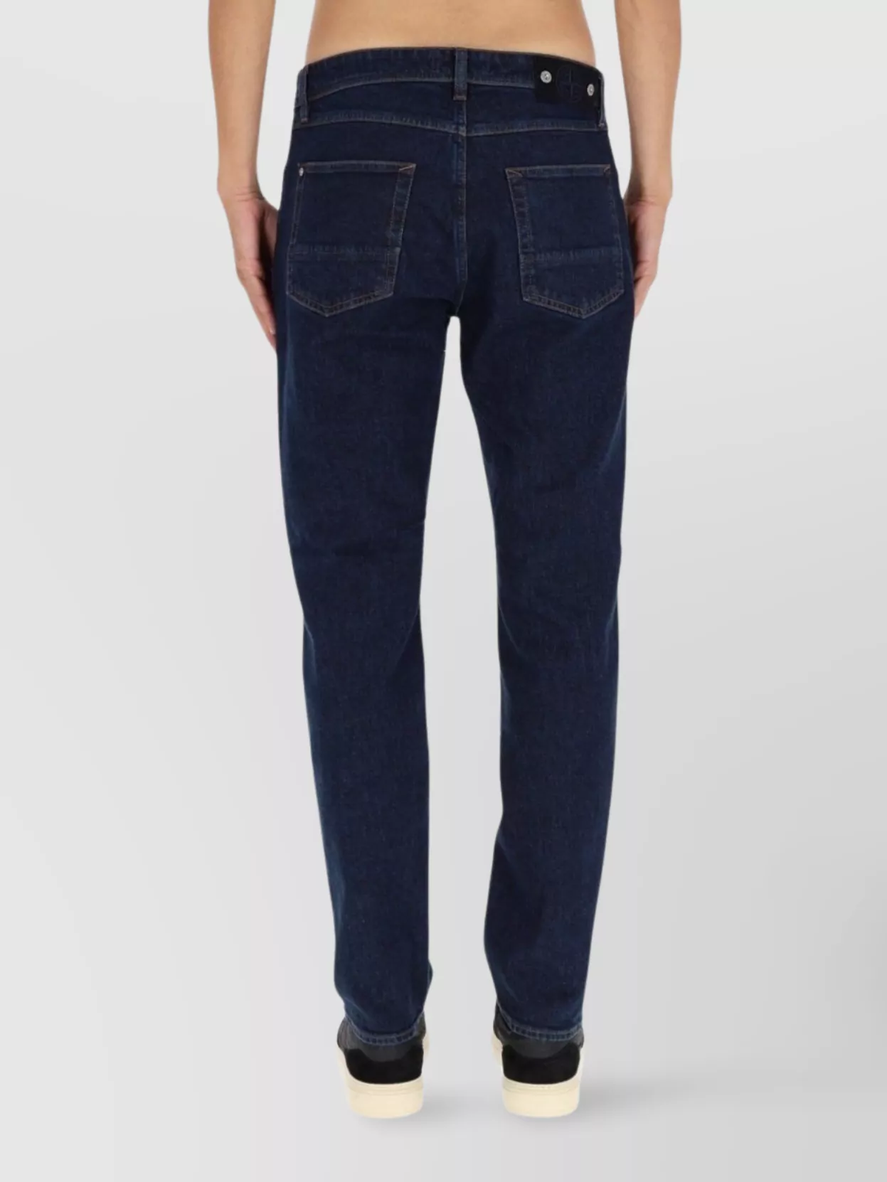 Stone Island Five-Pocket Trousers With Belt Loops And Contrast Stitching