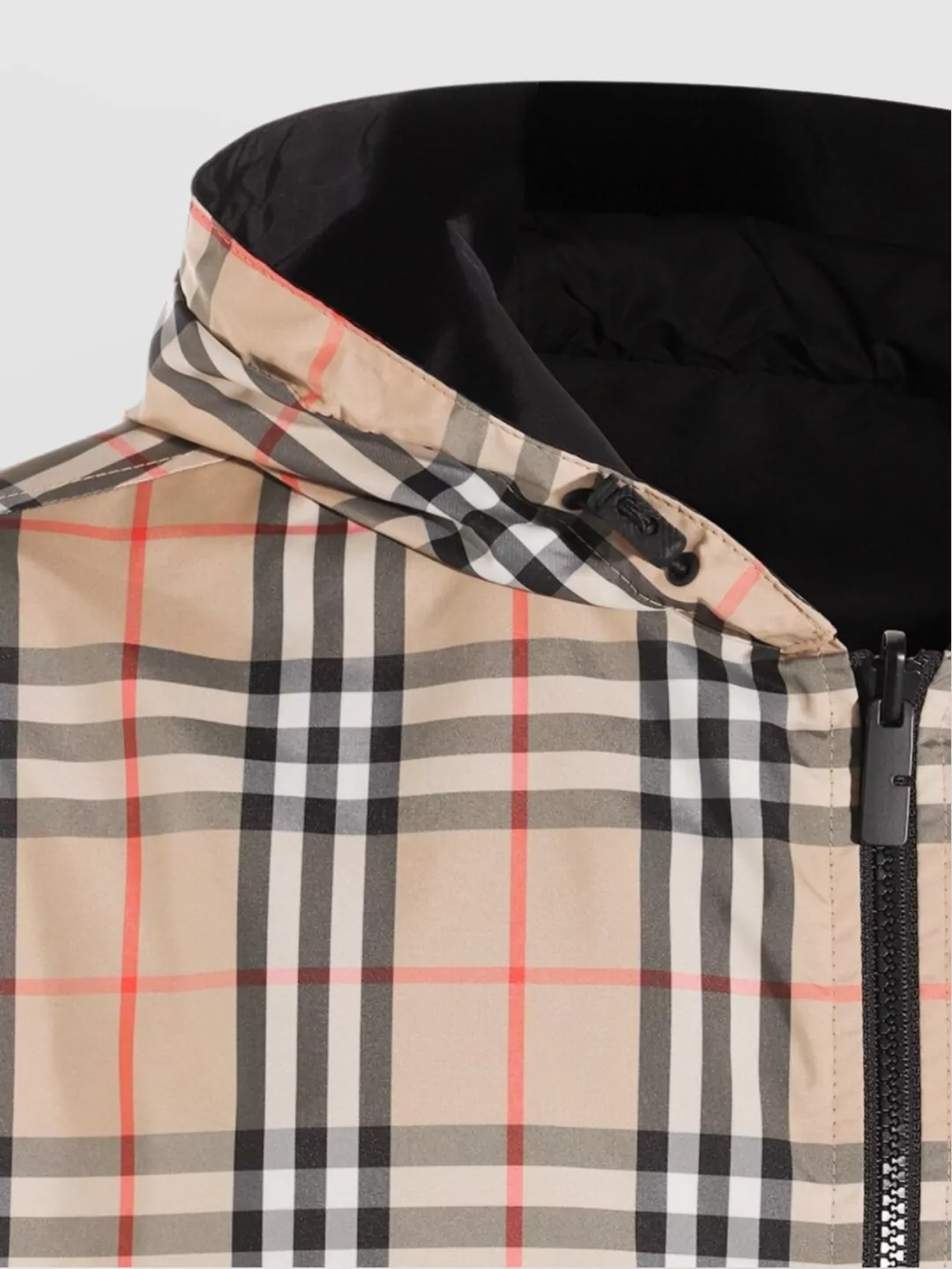 Burberry Check Pattern Hooded Lightweight Jacket