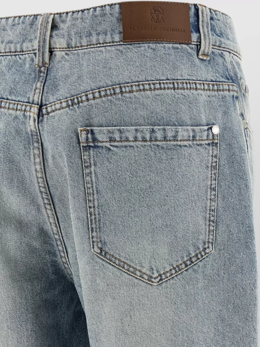 Brunello Cucinelli Denim High-Rise Cropped Straight-Leg Jeans