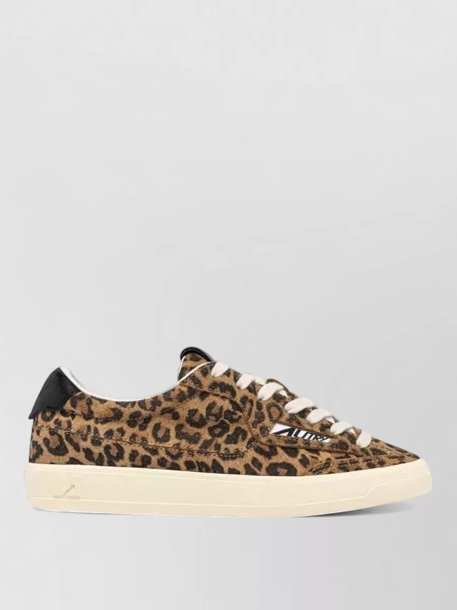 Autry Suede Leopard-Print Low-Top Sneakers