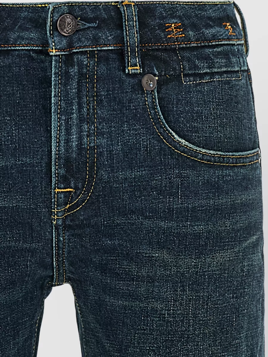 R13 Low-Rise Straight-Leg Turn-Up Jeans