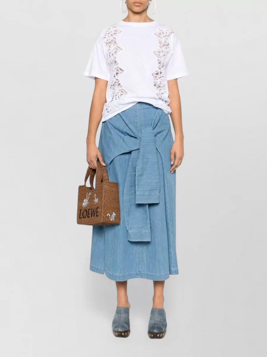 Ermanno Firenze Cotton Semi-Sheer Panel Short-Sleeve T-Shirt