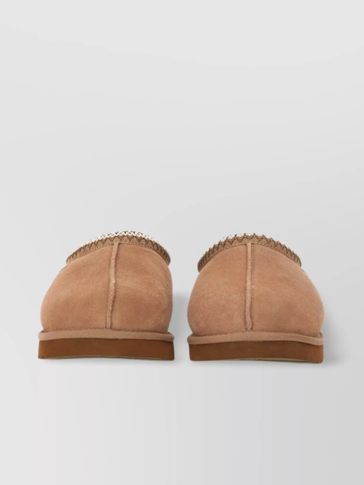Ugg Round Toe Embroidered Trim Slippers