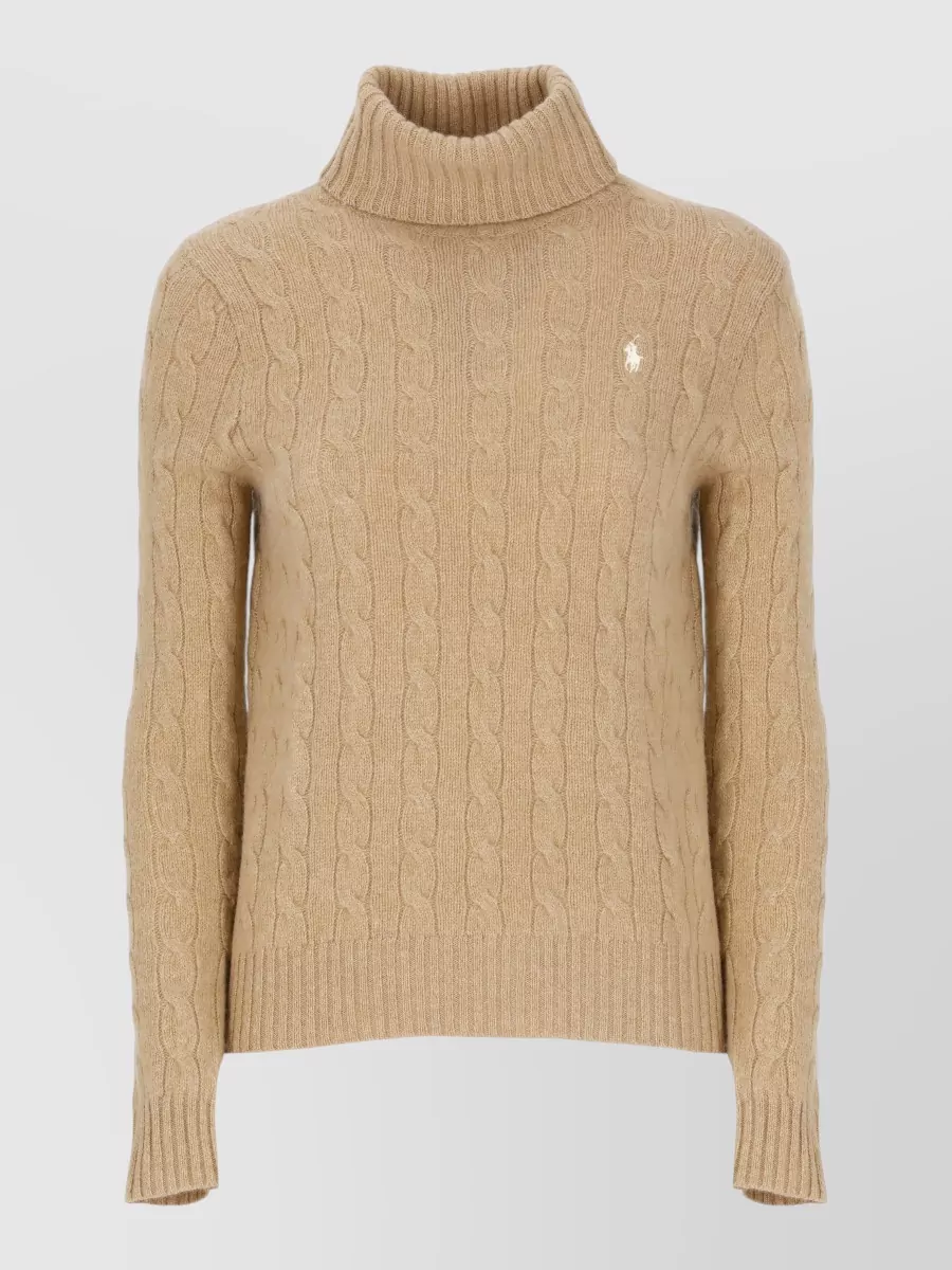 Ralph Lauren wool cashmere cable knit turtleneck sweater