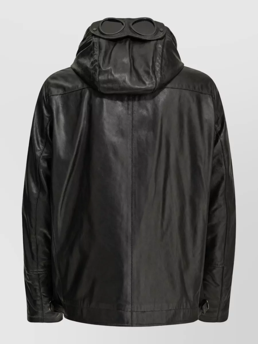 C.p. Company Leather Hooded Jacket