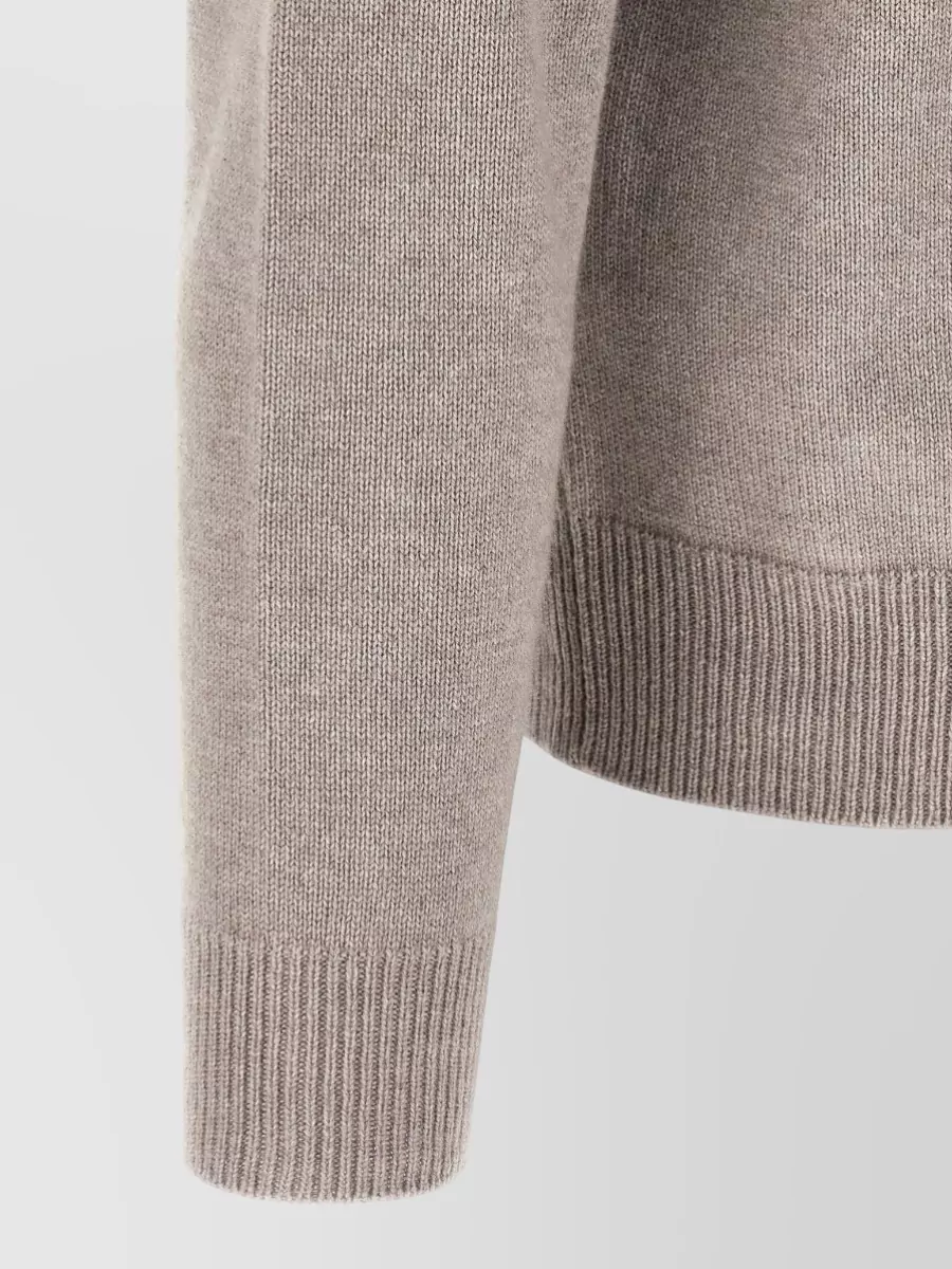 Brioni Cashmere Ribbed Collar Cardigan