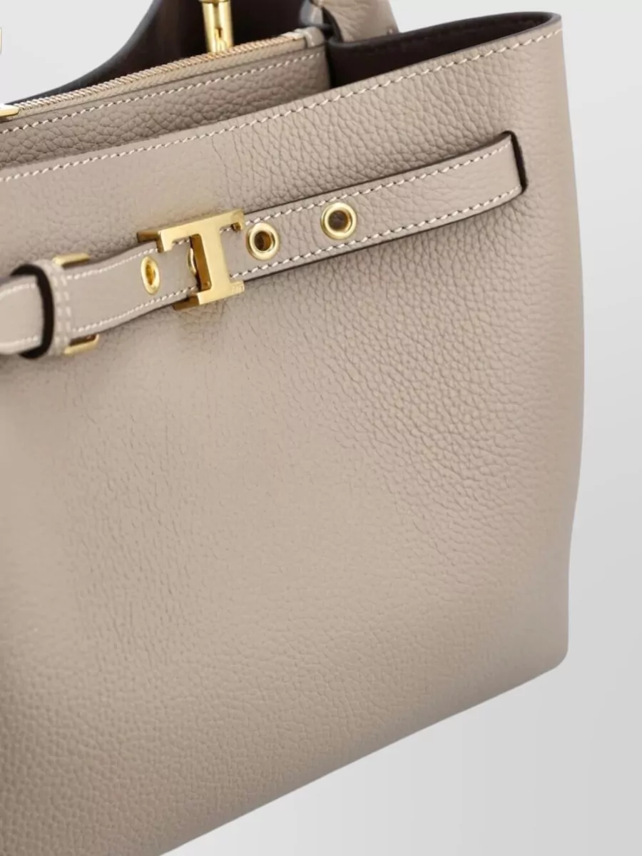 Tod's Leather Mini Tote Bag Textured Top Handle