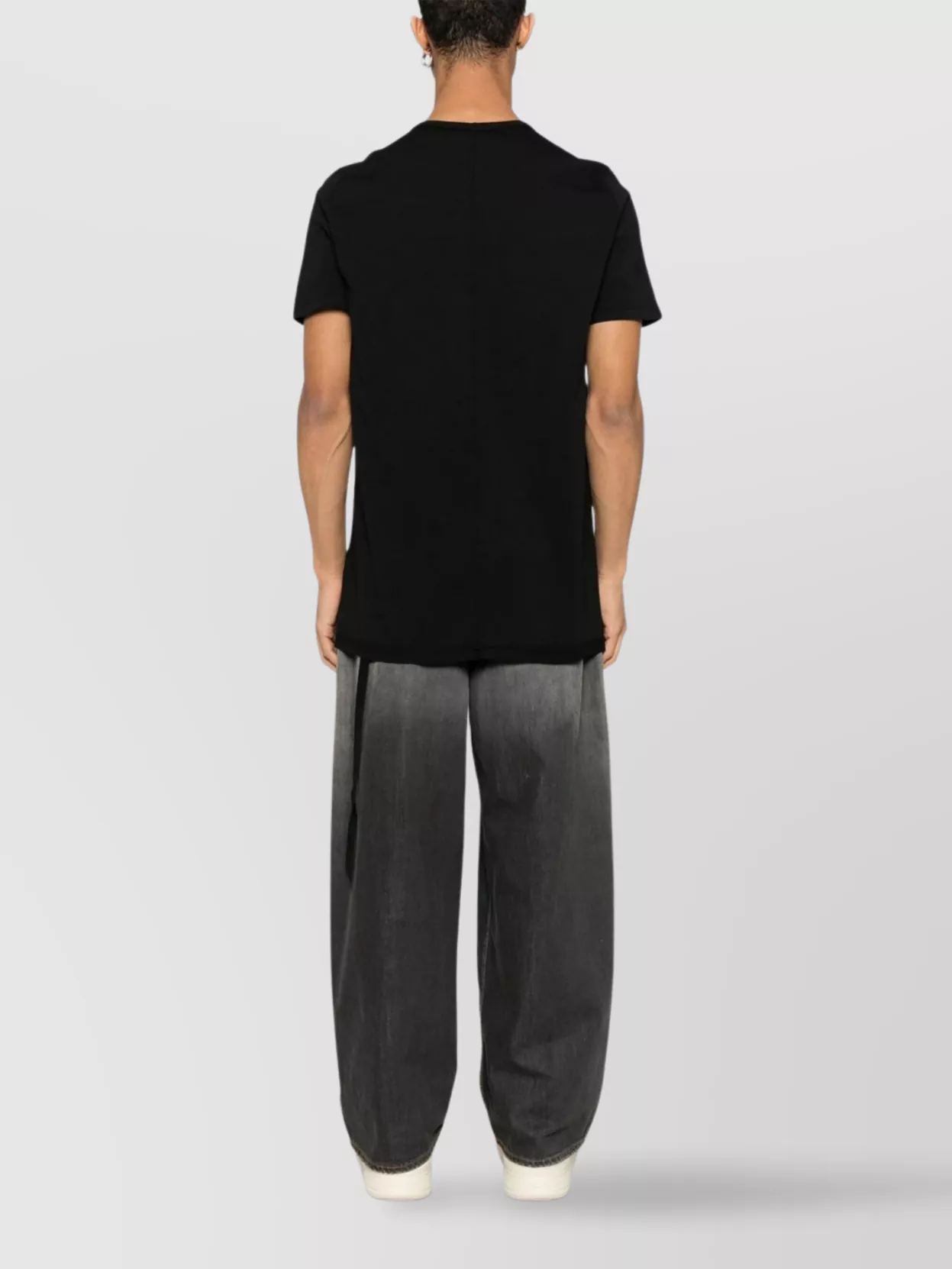 RICK OWENS DRKSHDW LEVEL T-SHIRT WITH ASYMMETRIC HEM AND GRAPHIC PRINT