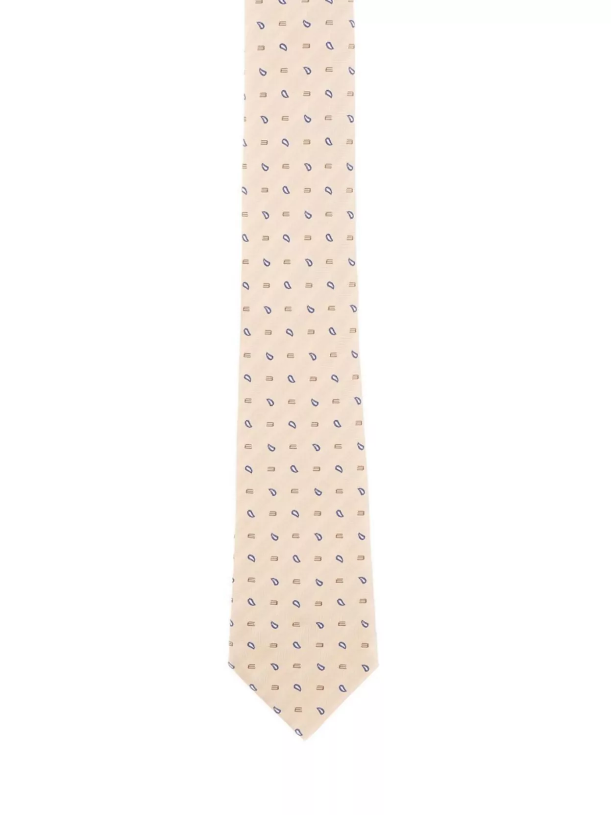 Etro Slim Width Silk Tie With Embroidered Pattern