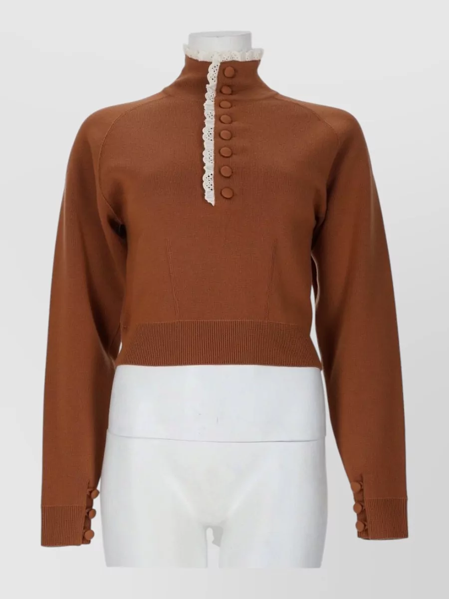 Chloé wool lace turtleneck sweater