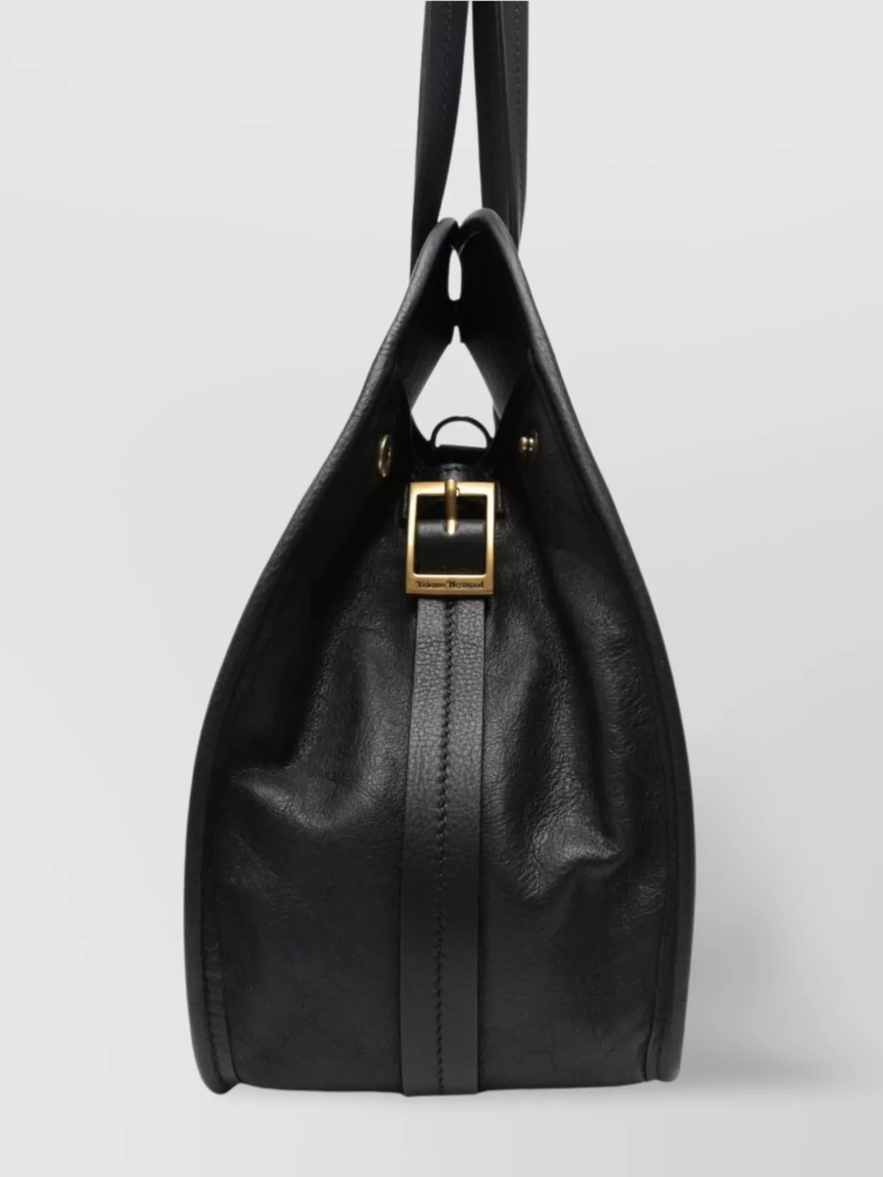 Vivienne Westwood Buckle Leather Shoulder Bag With Curved Silhouette
