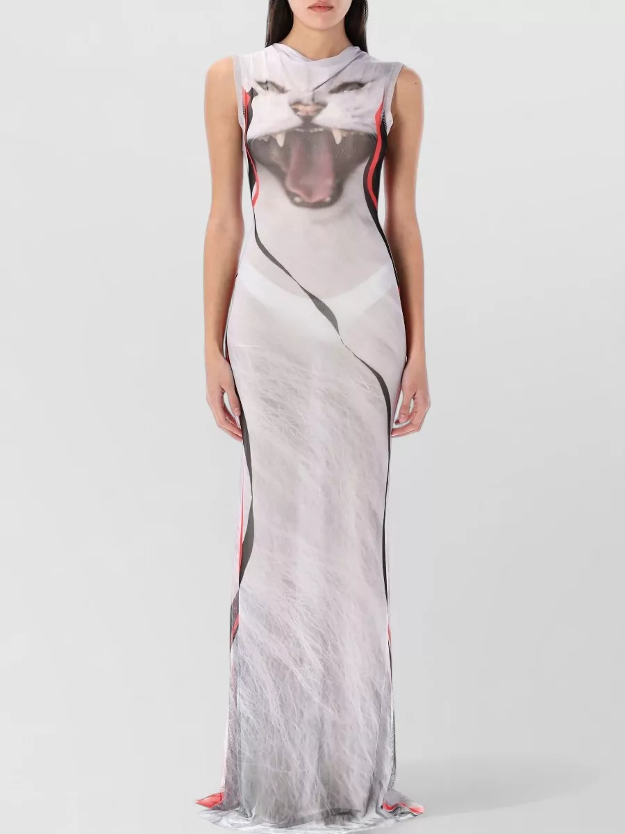 Ottolinger Printed Sleeveless Cowl Neck Maxi Dress
