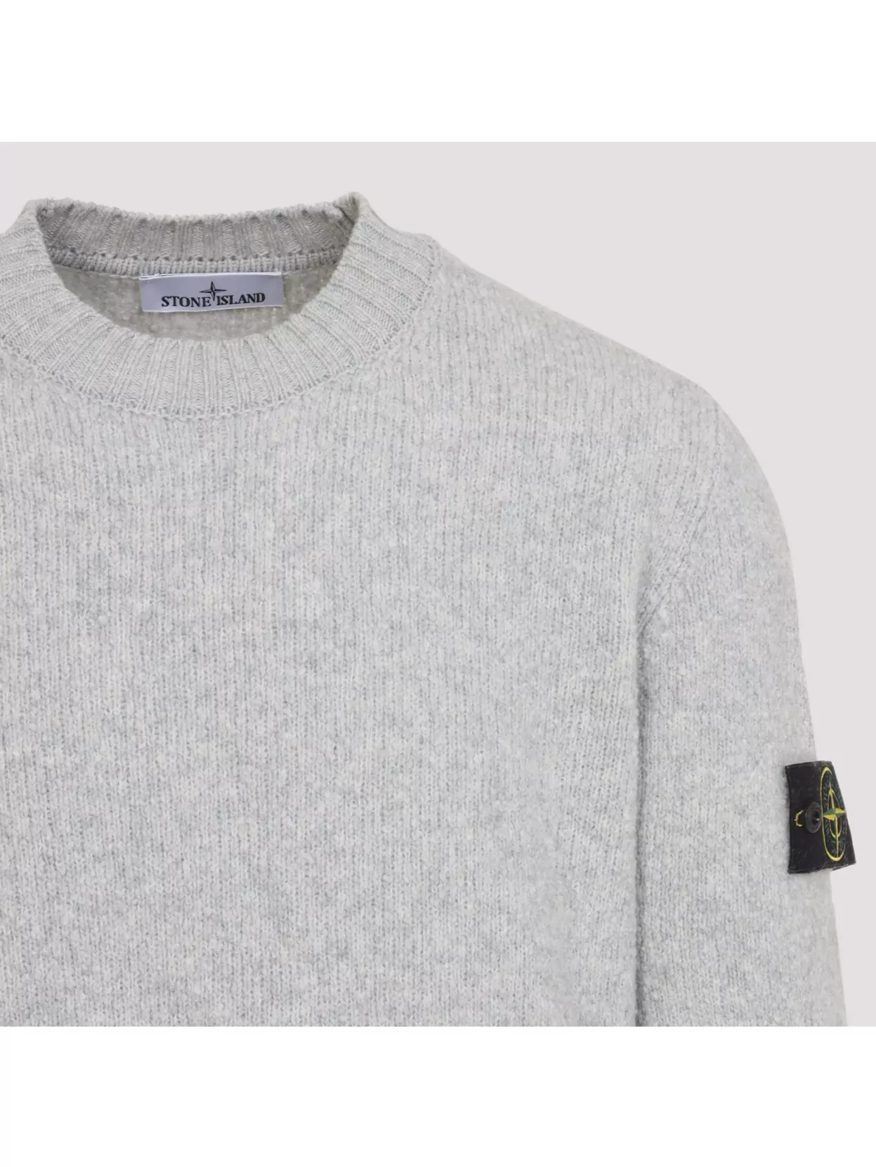 Stone Island 5100056 Lambswool Sweater In Gray