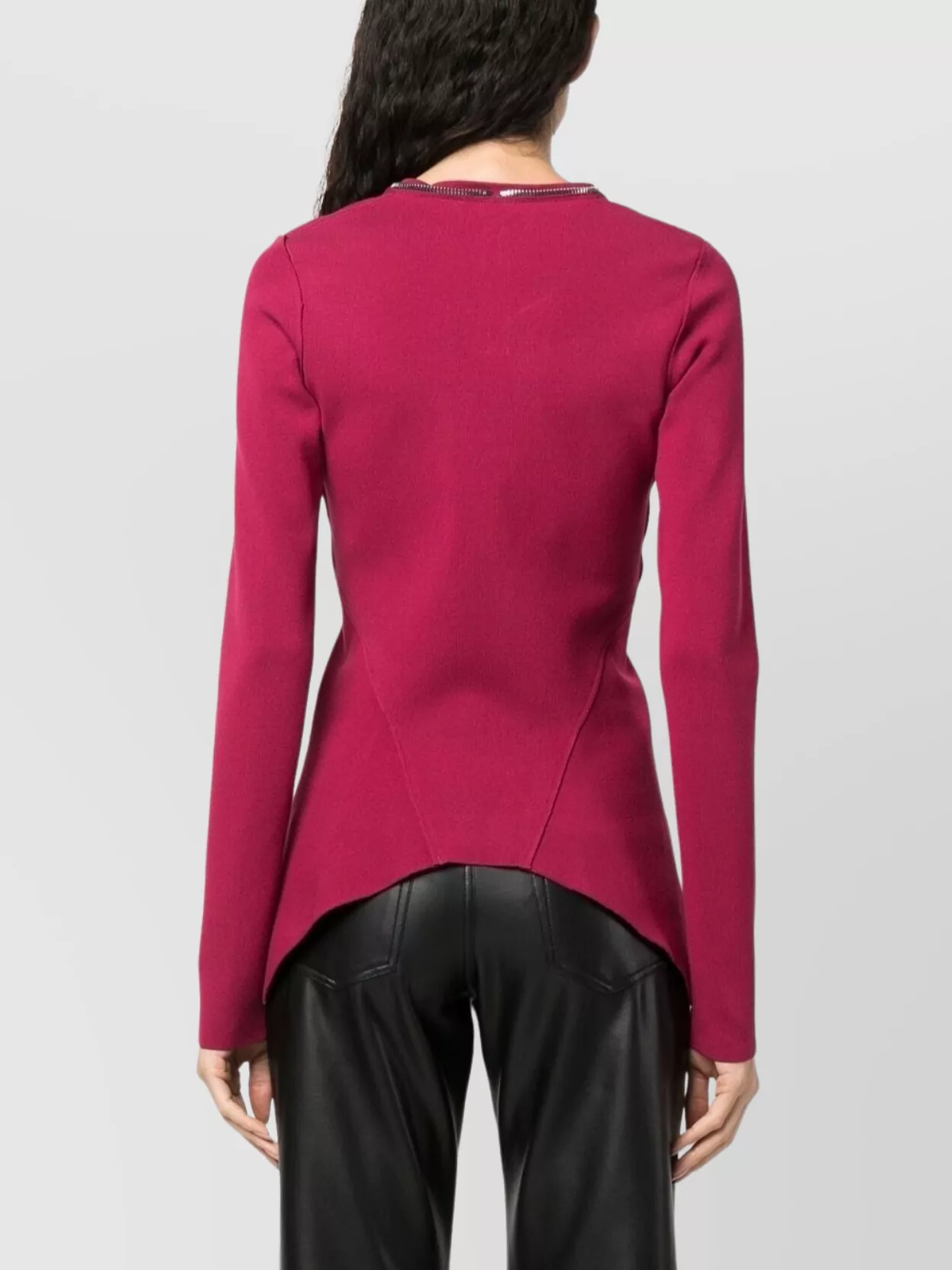 Rick Owens Asymmetric Hem Long Sleeve Knitwear Top
