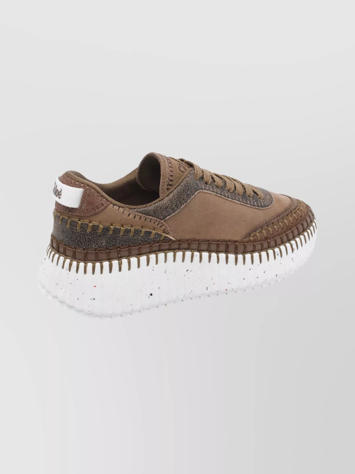 Chloé Suede Sneakers With Round Toe And Textured Sole