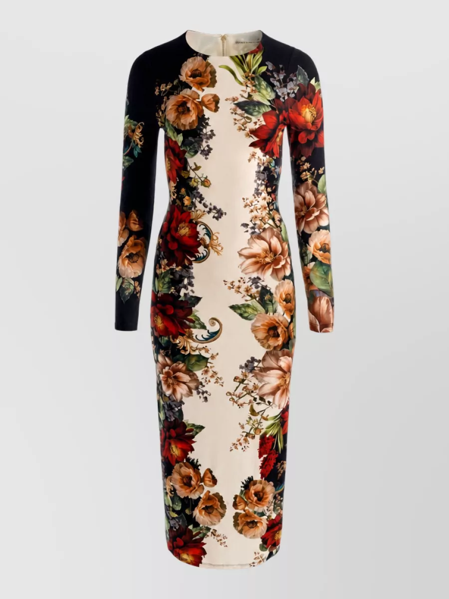 Alice + Olivia floral-print long-sleeve midi dress