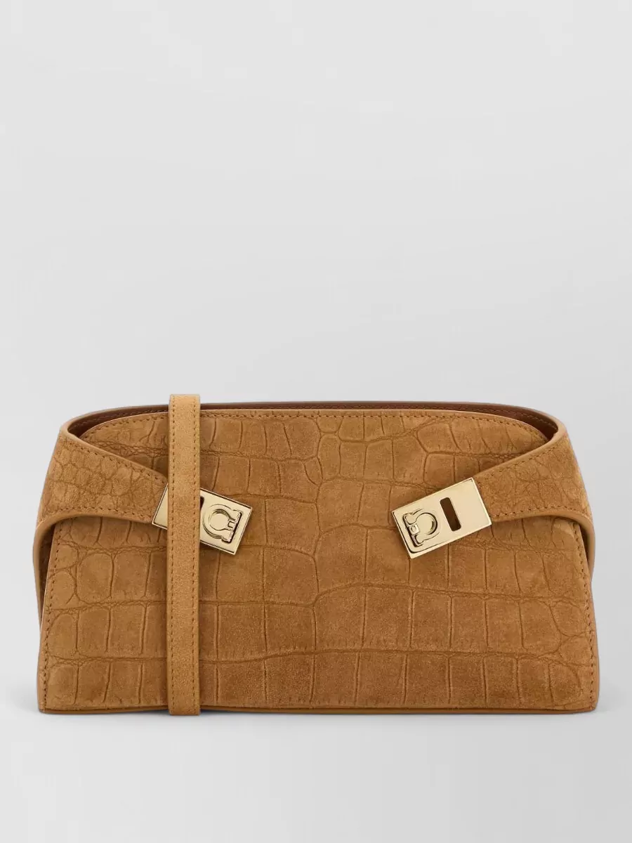 Ferragamo Hug Pouch Mini Leather Clutch Bag
