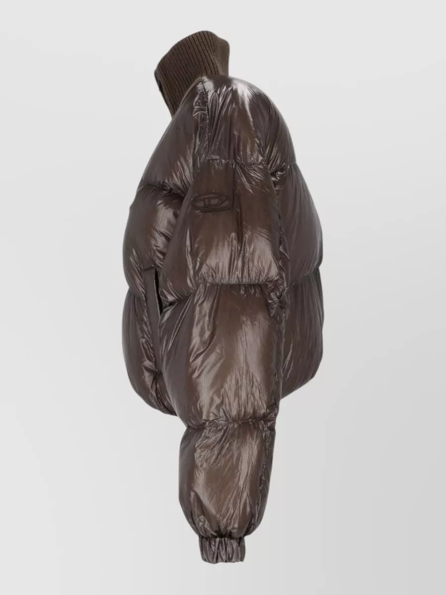 Diesel Down Ribbed-Knit Funnel-Neck Puffer Jacket