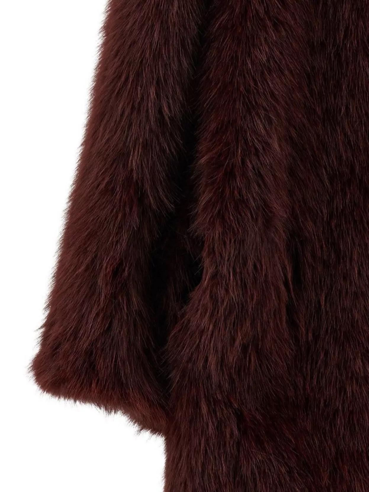 Elisabetta Franchi Long Shawl Collar Faux Fur Jacket