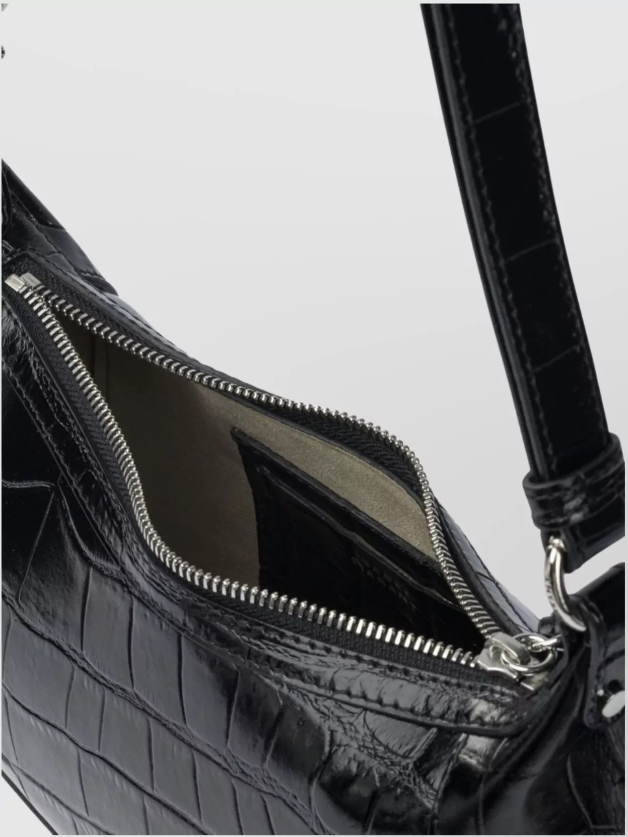 Isabel Marant Crocodile Effect Shoulder Bag Studded Design