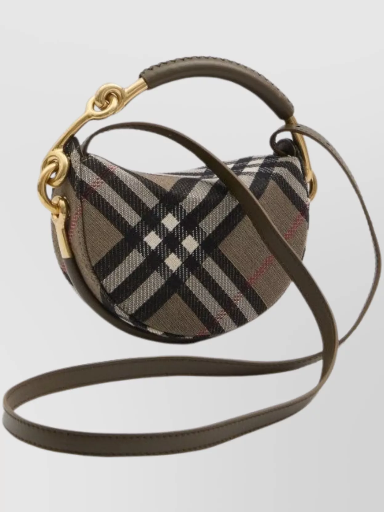 Burberry Womens Brush Bridle Cotton-blend Clutch Bag In Brown