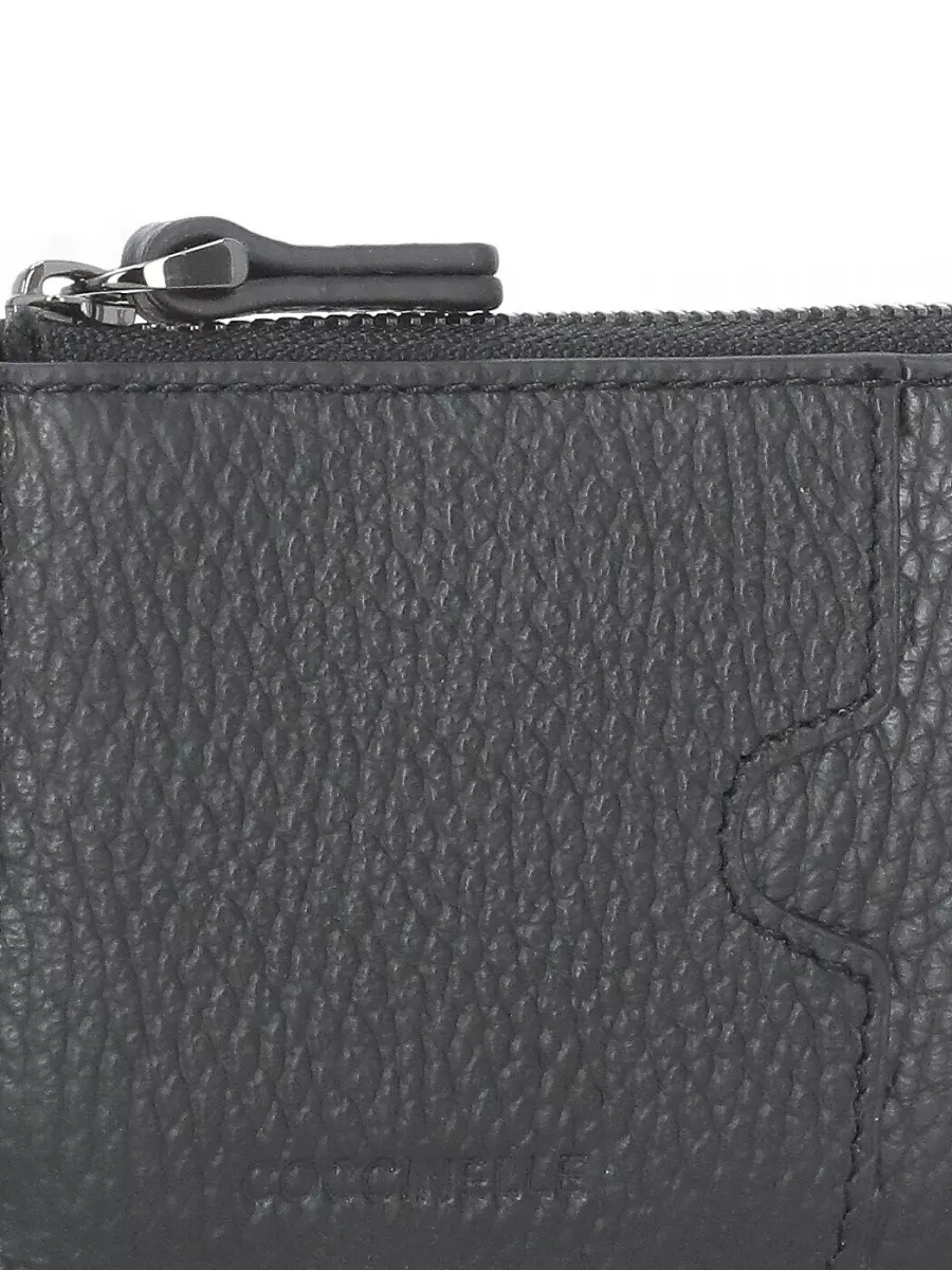 Coccinelle Pebbled Leather Folding Wallet Slim Design