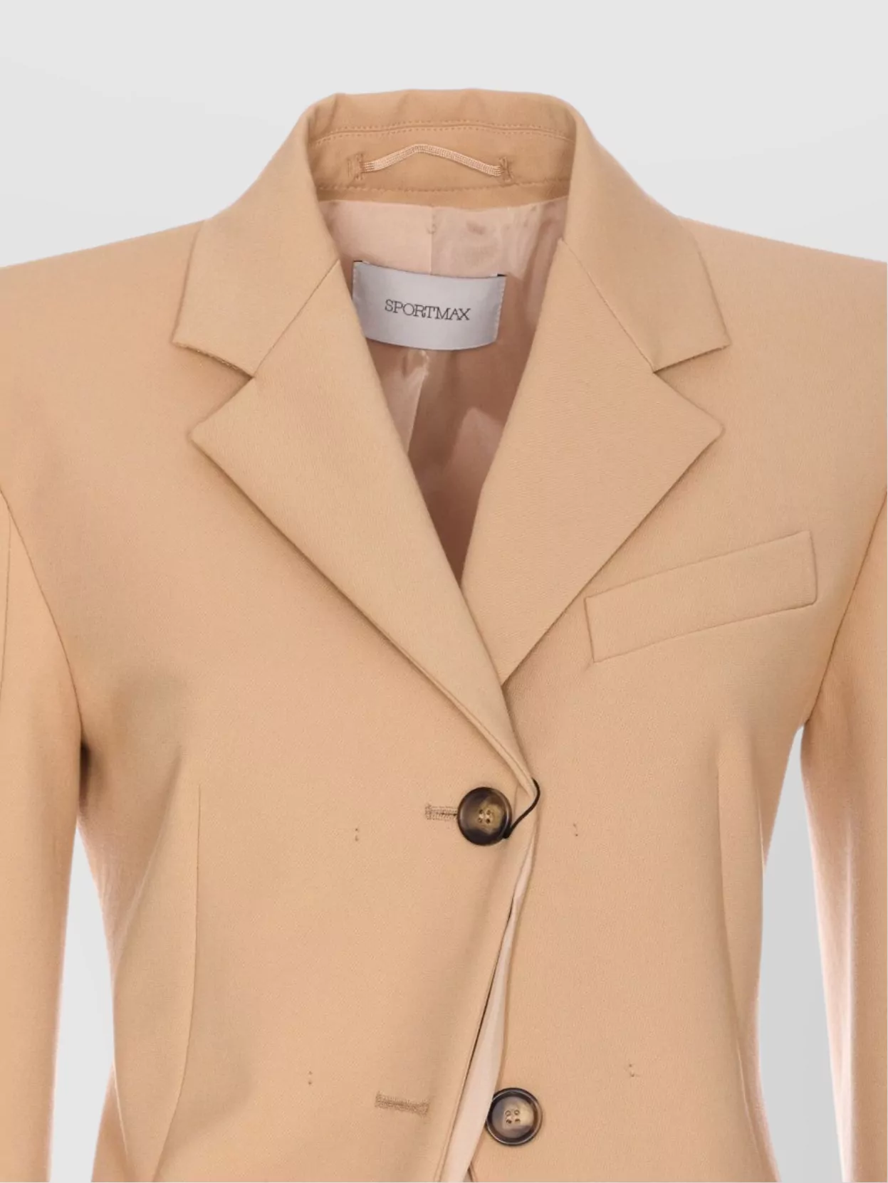 Sportmax Longline V-Neck Jacket Shoulder Reinforced