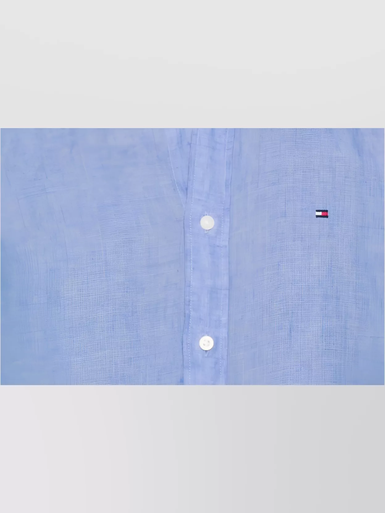 Tommy Hilfiger Linen Logo Shirt Button-Down Collar